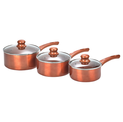 Non-Stick CermiTech Copper Frying Pan and Saucepan Set